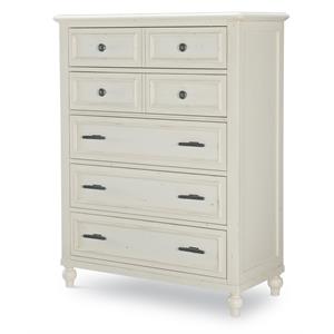 maklaine traditional five drawer chest pebble white wood