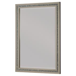 maklaine modern beveled rectangular mirror platinum wood