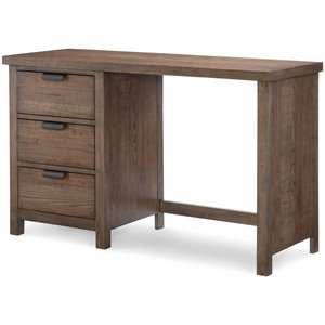 maklaine farmhouse 3 drawer desk in tawny brown finish wood