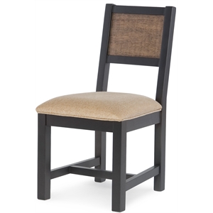 maklaine farmhouse upholstered seat chair in tawny brown finish wood