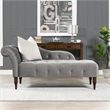 Maklaine Contemporary Hardwood Tufted Roll Arm Chaise Lounge in Opal Grey