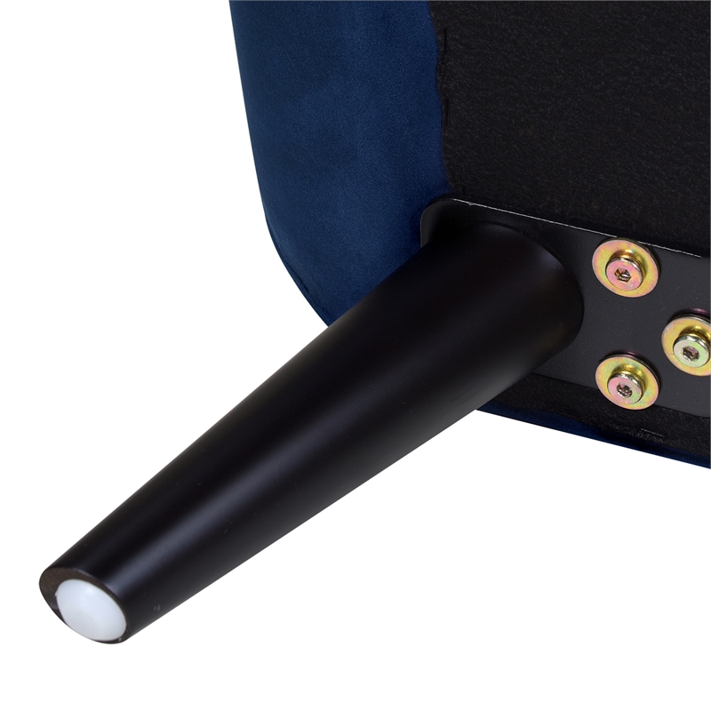 Maklaine Contemporary Tufted Flared Arm Entryway Bench in Navy Blue