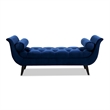 Maklaine Contemporary Tufted Flared Arm Entryway Bench in Navy Blue