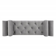 Maklaine Contemporary Tufted Flared Arm Entryway Bench in Opal Grey