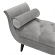 Maklaine Contemporary Tufted Flared Arm Entryway Bench in Opal Grey