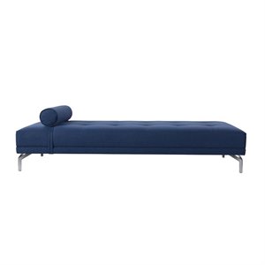 maklaine polyester fabric sofa daybed in dark sapphire blue