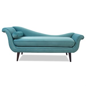maklaine contemporary hardwood chaise in arctic blue