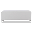 Maklaine Mid-Century Storage Hardwood Bench in Bright White