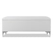 Maklaine Mid-Century Storage Hardwood Bench in Bright White