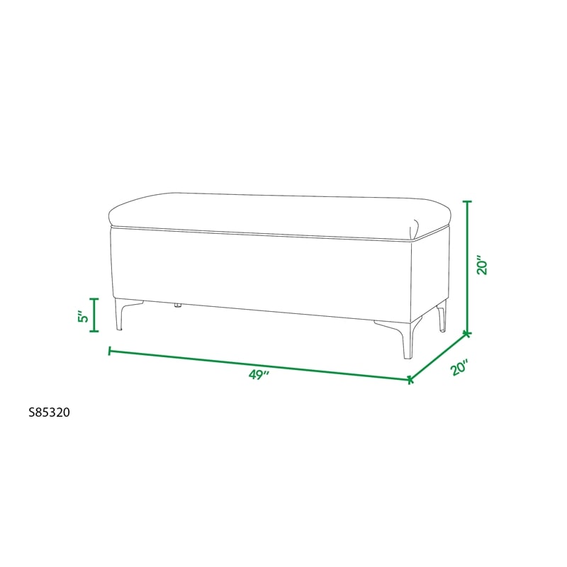Maklaine Mid-Century Storage Hardwood Bench in Bright White