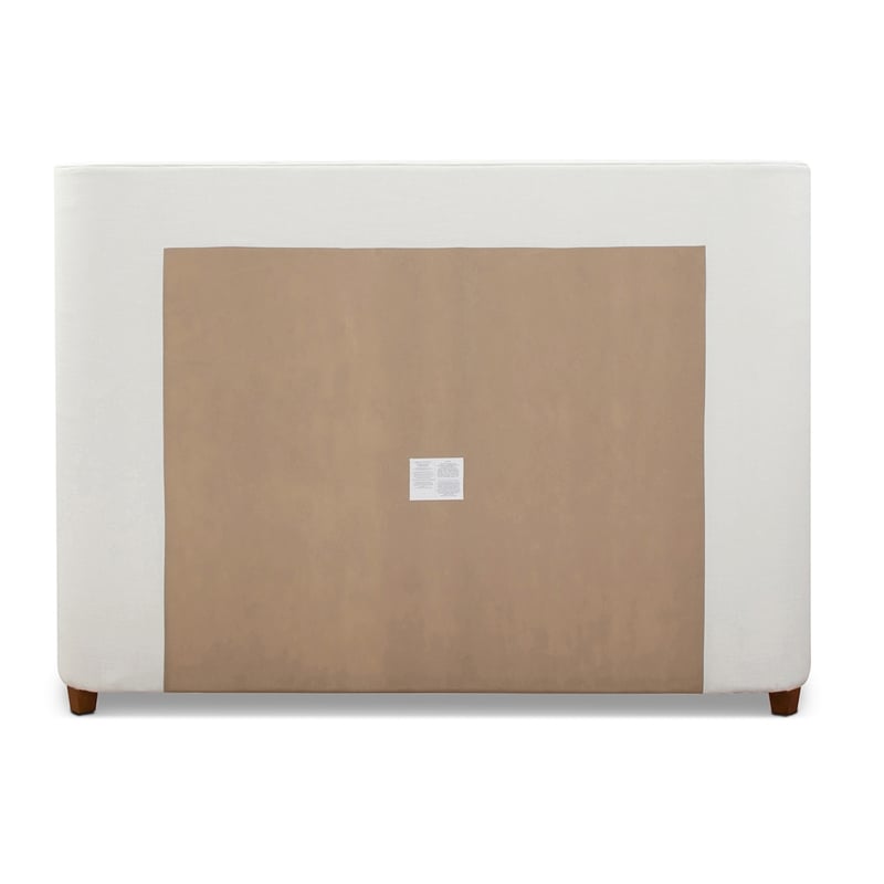 Maklaine Mid-Century King Tufted Hardwood Bed in Antique White