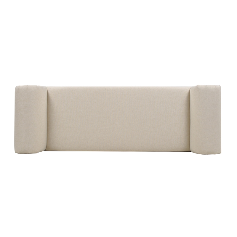Maklaine Modern Roll Arm Entryway Accent Bench in Sky Neutral