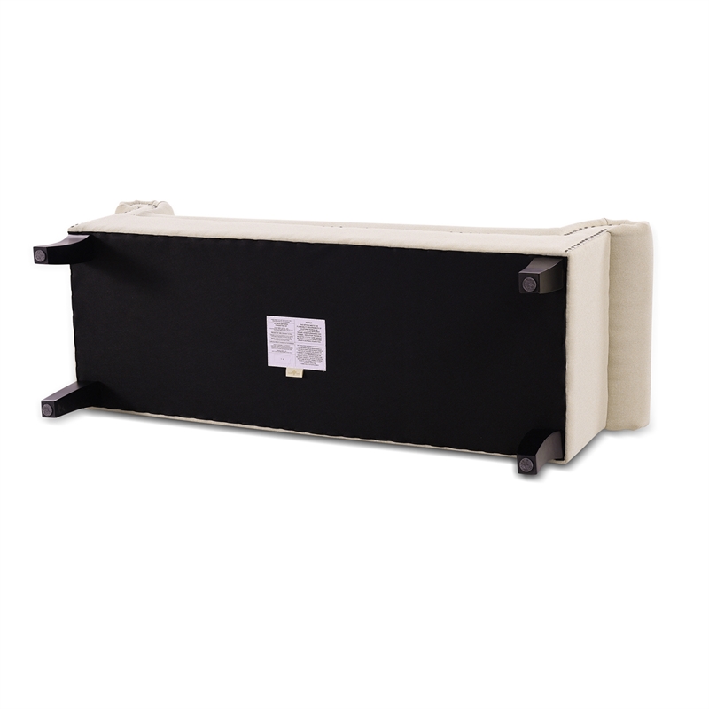 Maklaine Modern Roll Arm Entryway Accent Bench in Sky Neutral