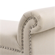 Maklaine Modern Roll Arm Entryway Accent Bench in Sky Neutral