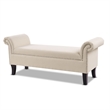 Maklaine Modern Roll Arm Entryway Accent Bench in Sky Neutral