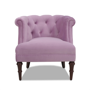 maklaine mid-century hardwood tufted accent chair in lavender