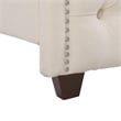 Maklaine Modern Hardwood Tufted Wingback Queen Bed in Sky Neutral