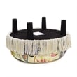 Maklaine Traditional Tufted Decorative Round Ottoman in Off White Floral