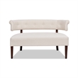 Maklaine Modern Roll Arm Tufted Polyester Fabric Bench in Cream
