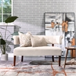 Maklaine Modern Roll Arm Tufted Polyester Fabric Bench in Cream