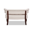 Maklaine Modern Roll Arm Tufted Polyester Fabric Bench in Cream