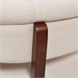 Maklaine Modern Roll Arm Tufted Polyester Fabric Bench in Cream