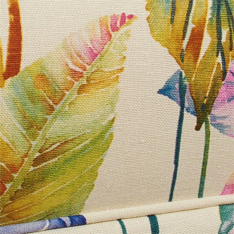 Maklaine Modern Hardwood Upholstered Arm Chair Off in White Floral