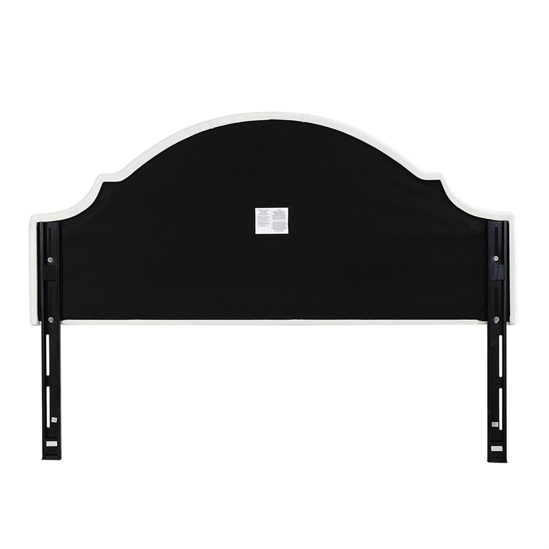 Maklaine Modern Fabric Upholstered King Headboard in Antique White