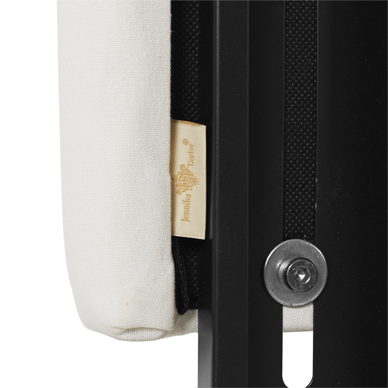 Maklaine Modern Hardwood Upholstered Queen Headboard in Antique White