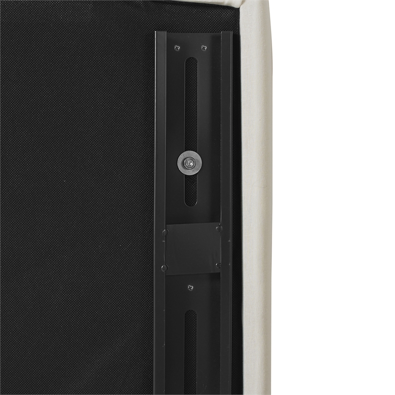 Maklaine Modern Hardwood Upholstered Queen Headboard in Antique White