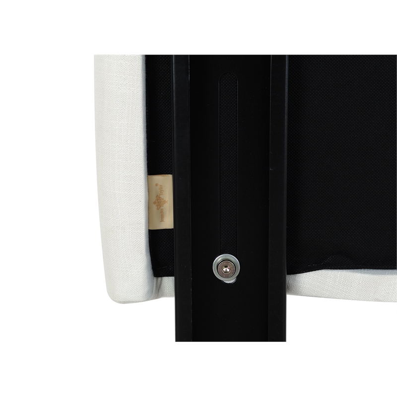 Maklaine Modern Hardwood Upholstered Queen Headboard in Antique White