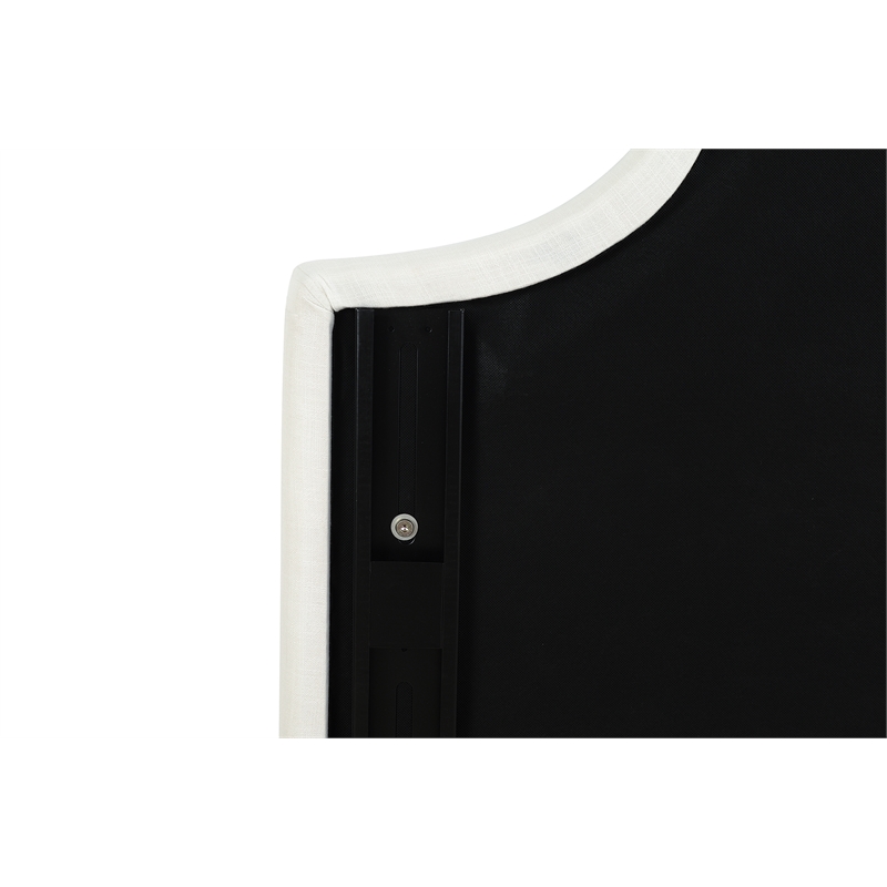 Maklaine Modern Hardwood Upholstered Queen Headboard in Antique White