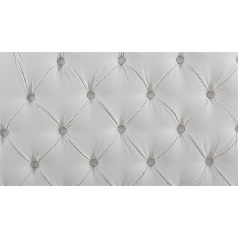 Maklaine Modern Hardwood Tufted Wingback King Bed in Bright White