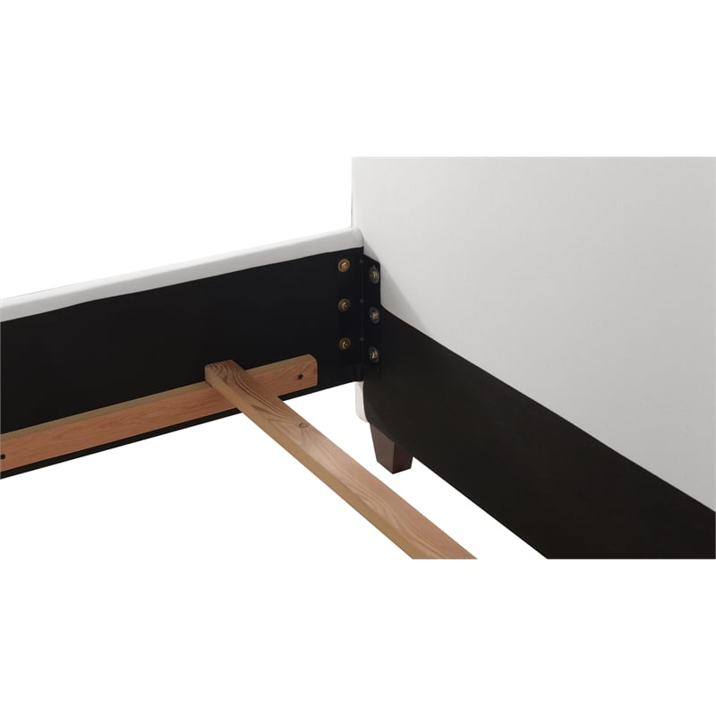 Maklaine Modern Hardwood Tufted Wingback King Bed in Bright White