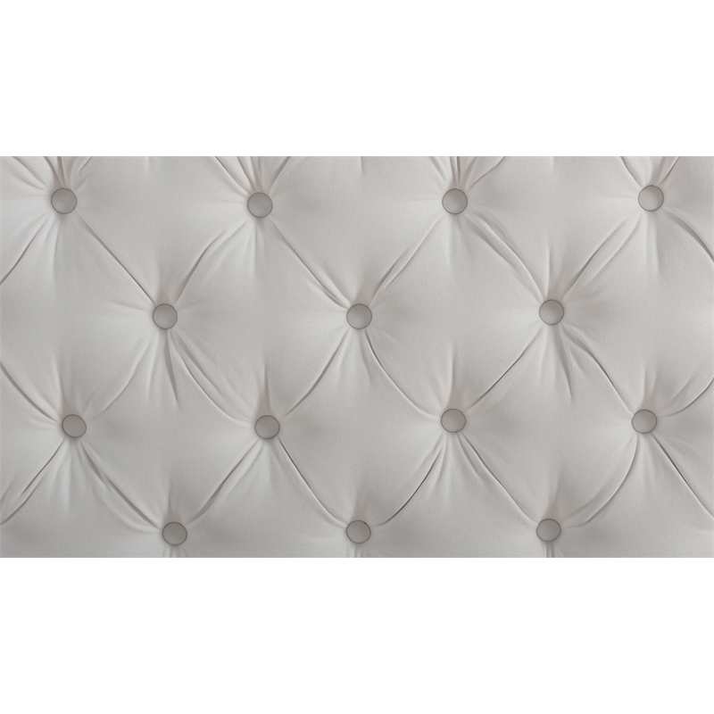 Maklaine Modern Hardwood Tufted Wingback Queen Bed in Bright White