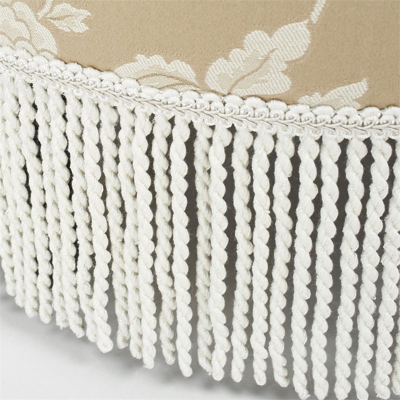 Maklaine Traditional Tufted Decorative Round Ottoman in Neutral