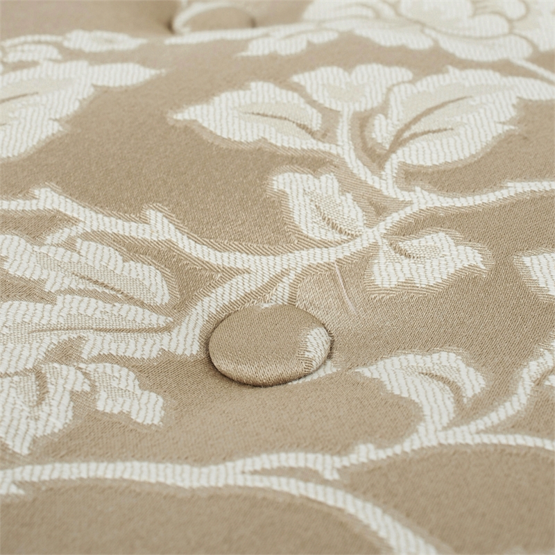 Maklaine Traditional Tufted Decorative Round Ottoman in Neutral