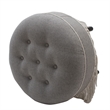 Maklaine Traditional Tufted Decorative Round Ottoman in Light Grey