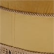 Maklaine Traditional Tufted Decorative Round Ottoman in Gold Velvet