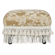 Maklaine Traditional Decorative Hardwood Footstool in Neutral