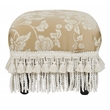 Maklaine Traditional Decorative Hardwood Footstool in Neutral