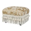 Maklaine Traditional Decorative Hardwood Footstool in Neutral