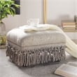 Maklaine Traditional Decorative Footstool in Teal Tan Polyester