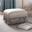Maklaine Traditional Decorative Footstool in Teal Tan Polyester