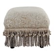Maklaine Traditional Decorative Footstool in Teal Tan Polyester