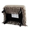 Maklaine Traditional Decorative Footstool in Teal Tan Polyester