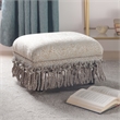 Maklaine Traditional Decorative Footstool in Teal Tan Polyester