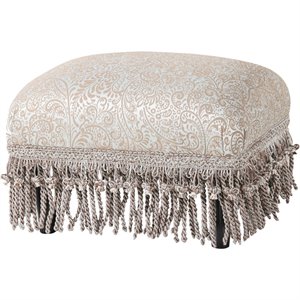 maklaine traditional decorative footstool in teal tan polyester