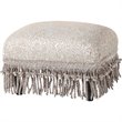 Maklaine Traditional Decorative Footstool in Teal Tan Polyester