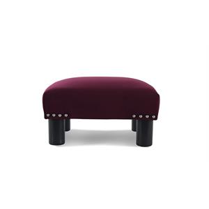 maklaine traditional square accent footstool ottoman in burgundy